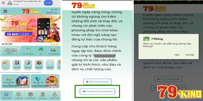 Quy trình cụ thể tải app 79King cho người chơi mới